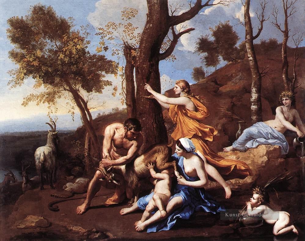 Die Nurture von Jupiter klassische Maler Nicolas Poussin Ölgemälde
